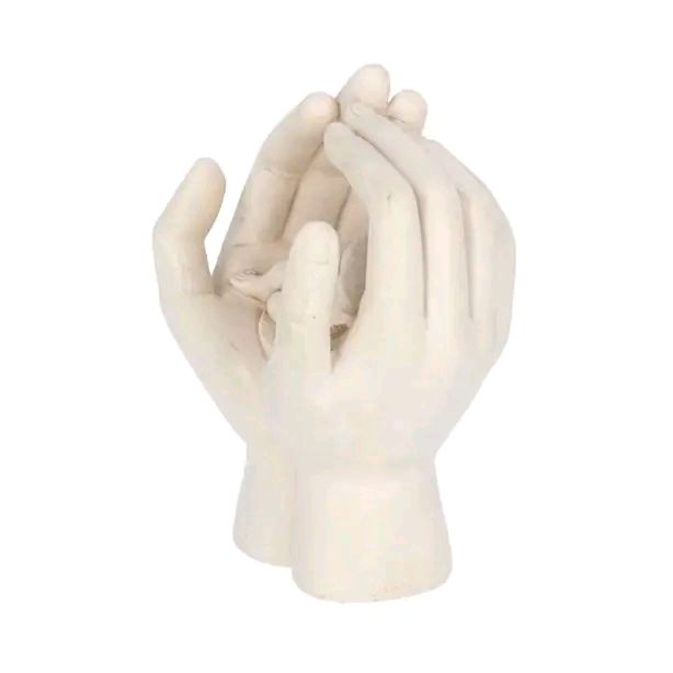 Sleeping Baby Cradled in Hands statue