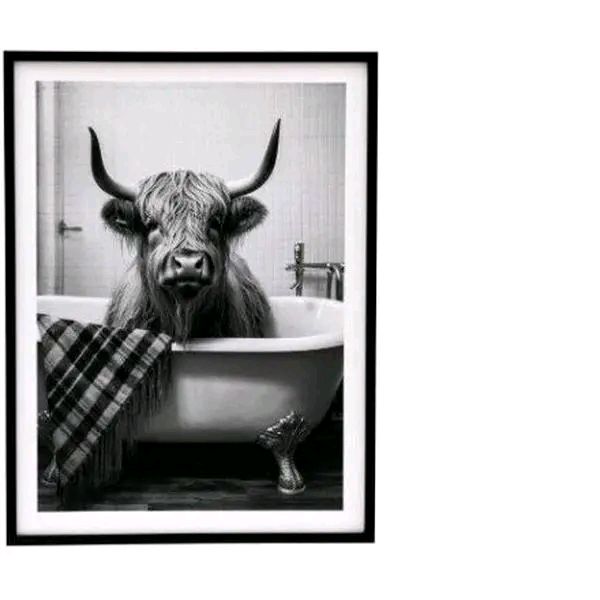 Highland Cow Framed wall art Canvas