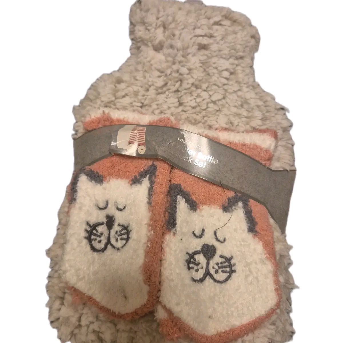 Novelty Hot water bottle and cosy socks set