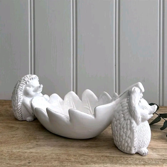 Autumnal Touches Hedgehog Carrying Leaf Dish