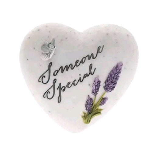 Thoughts of You Small Lavender Heart Stone