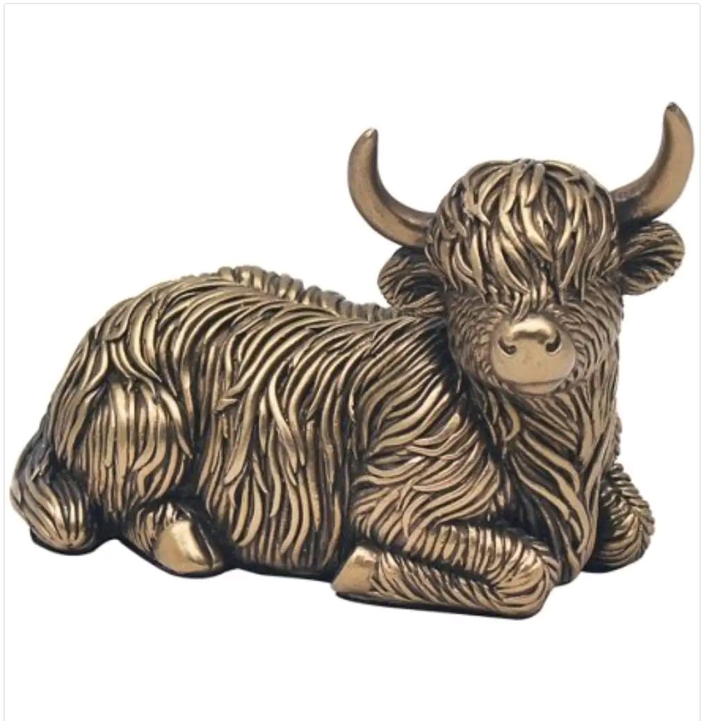 Highland Cow Bronze/Silver Ornament Statues