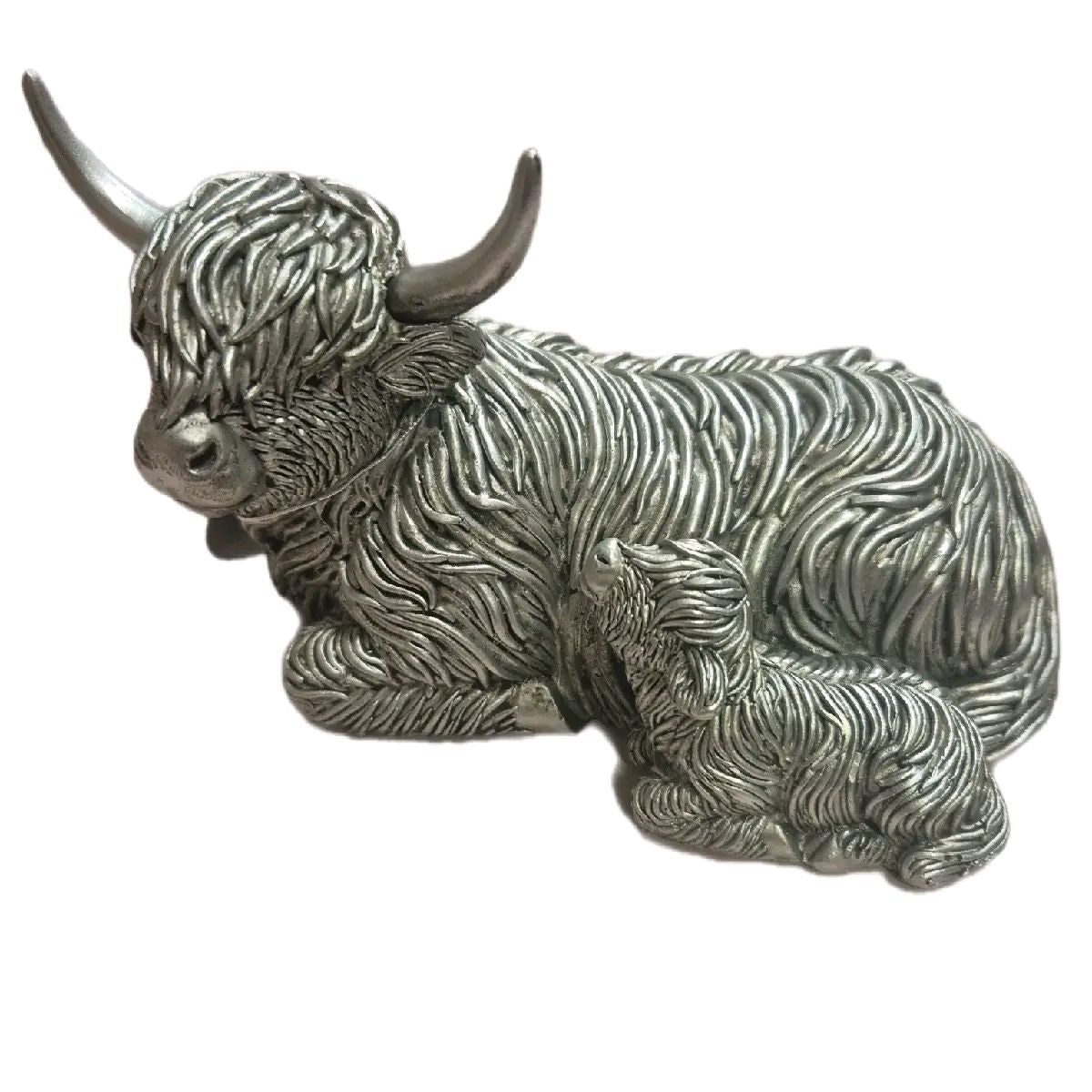 Highland Cow Bronze/Silver Ornament Statues