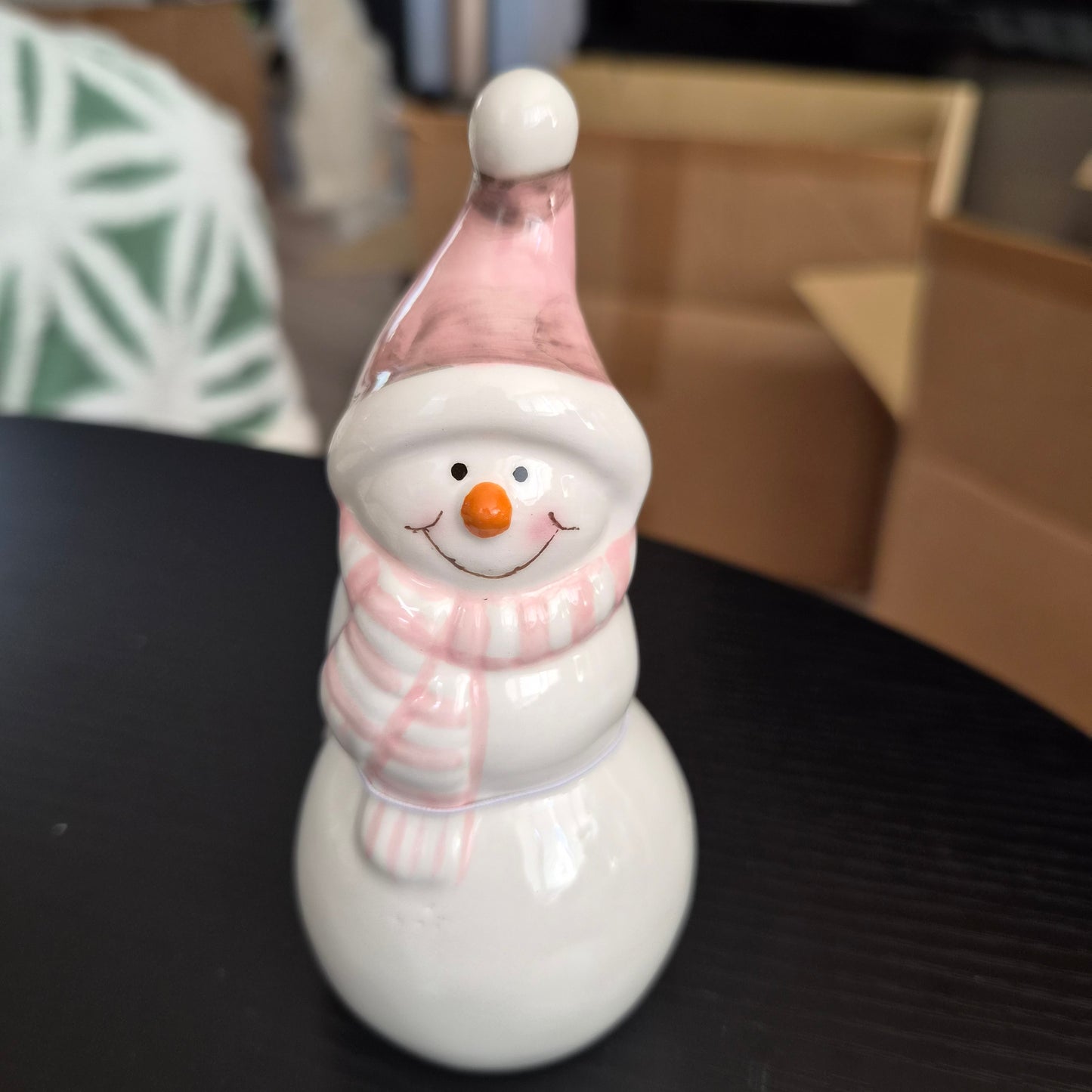 Pastel Pink Tall Snowman