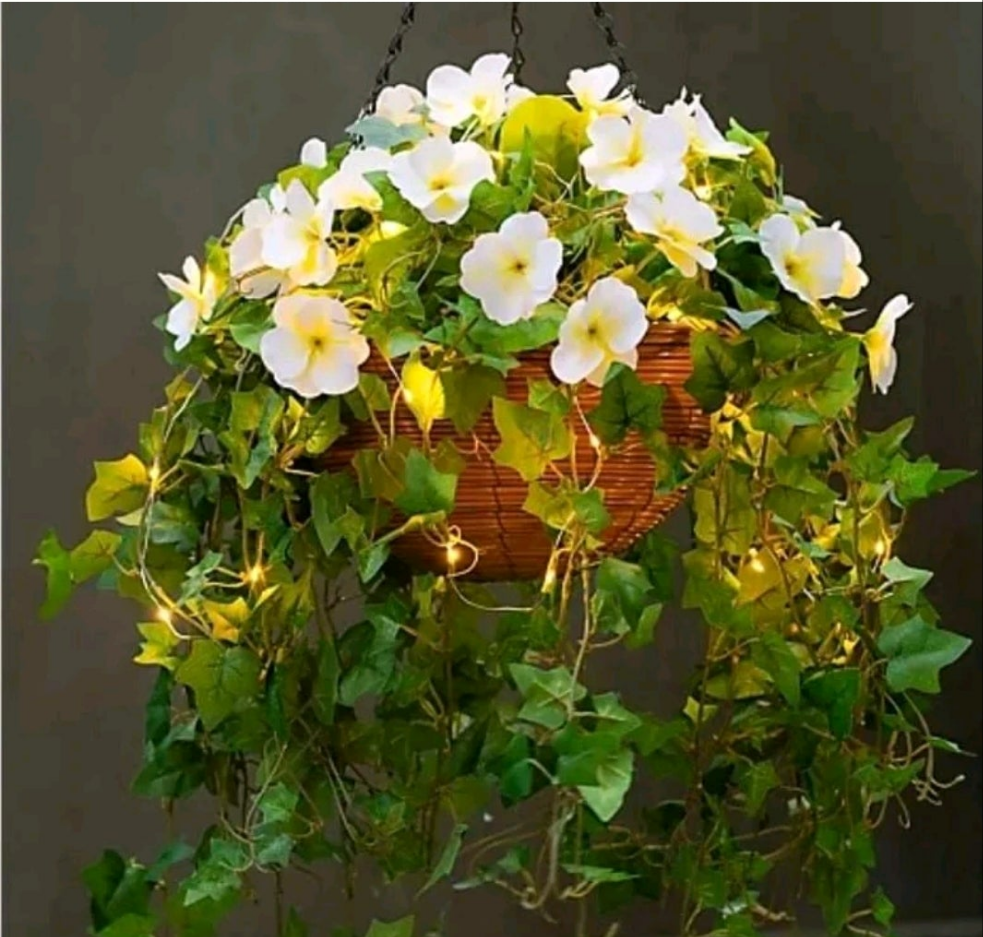 Light up Artificial Hanging basket plants
