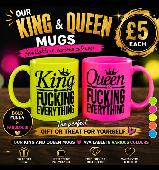 King / Queen of F*cking Everything Fluorescent Green Mug