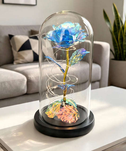 Rotating led light up rose