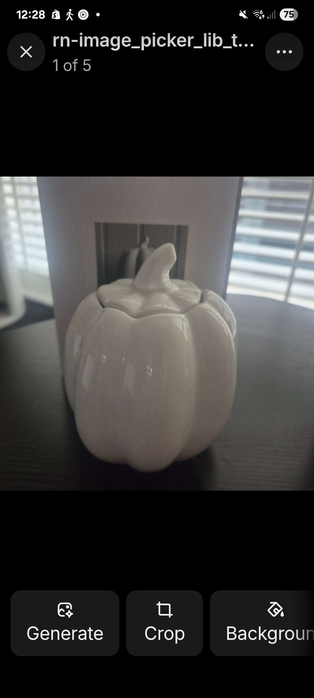 Stone or white coloured Pumpkin oil burner with lid
