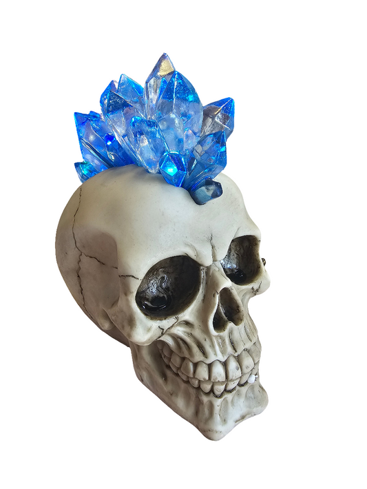 Crystal Hawk 18cm Colour changing Skull statue