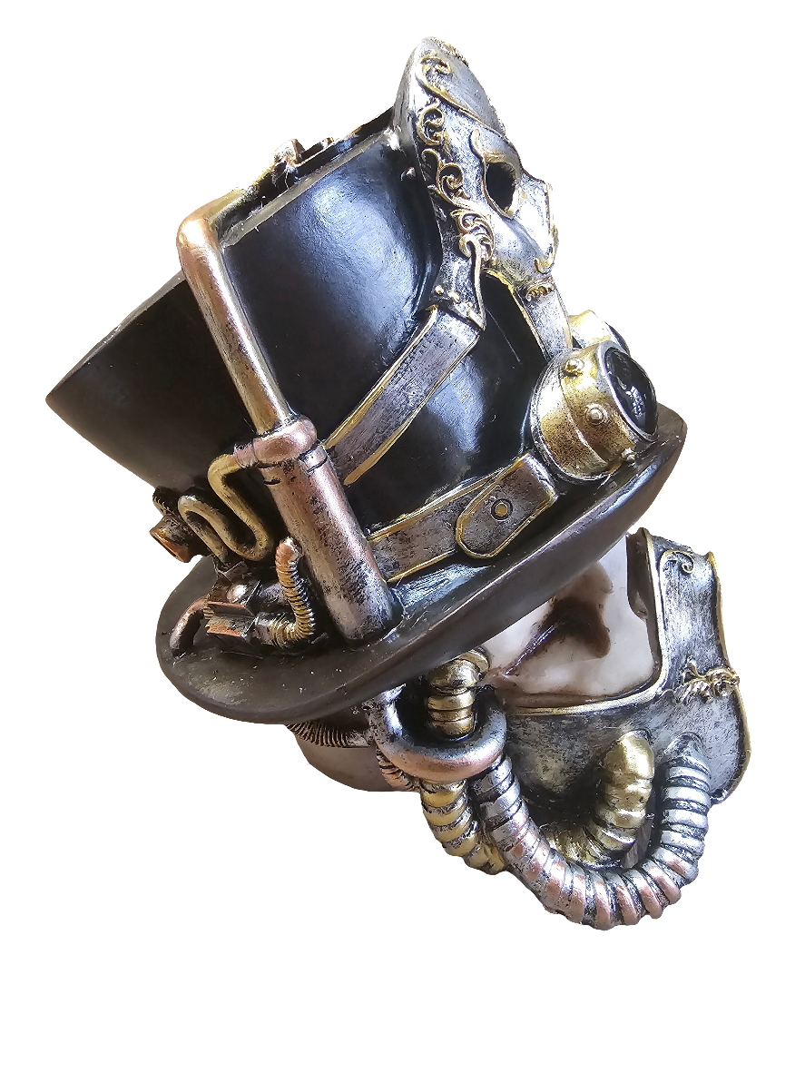 Steampunk Style Skull with Gas Mask and Top Hat