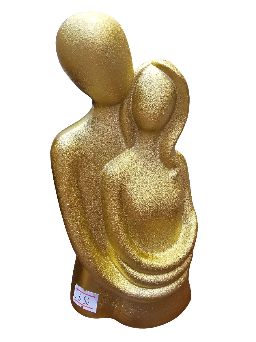 Gold Couple Embrace Statue