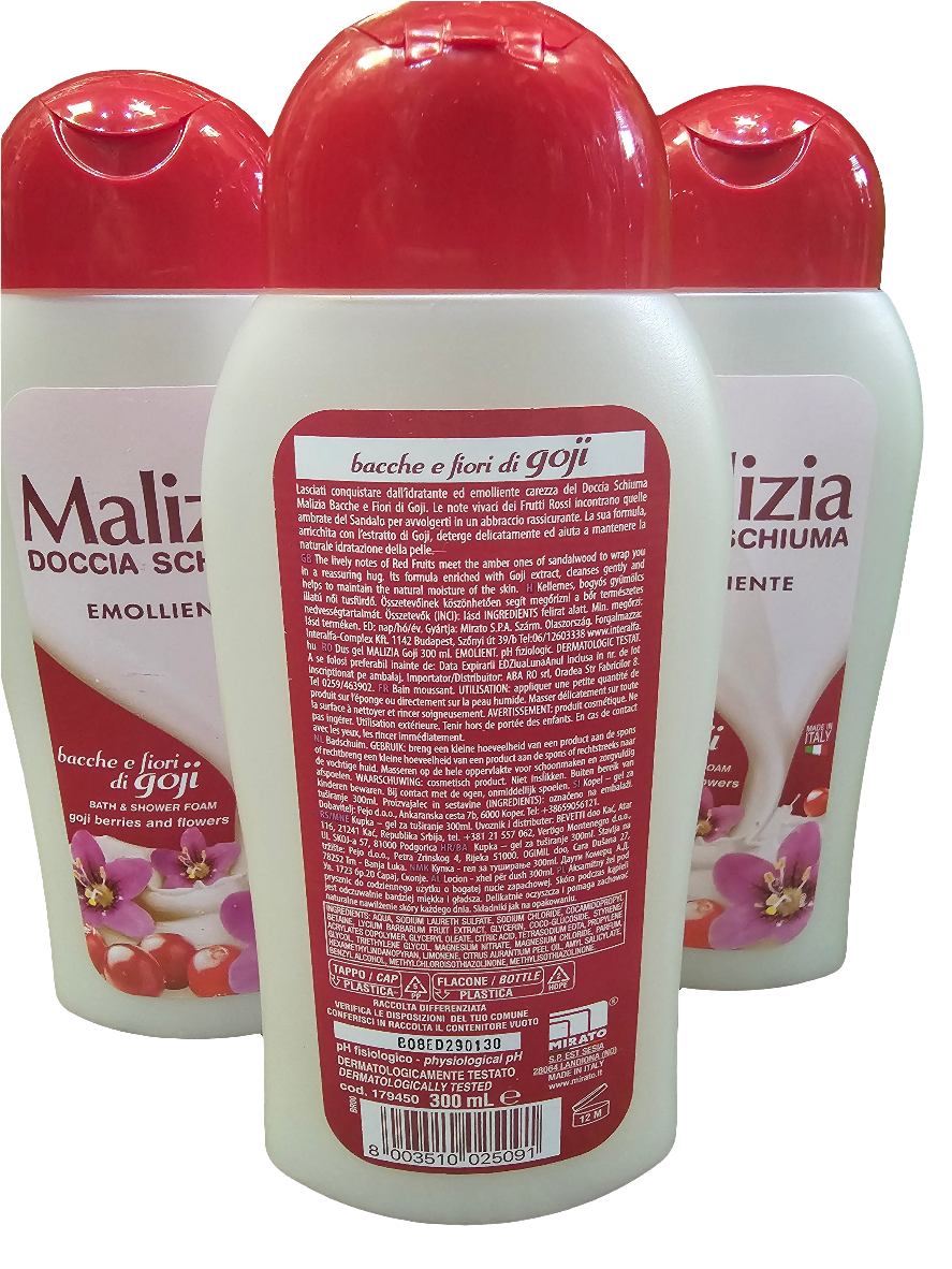 Malizia Goji Berries and Flowers Bath and shower foam 300ml