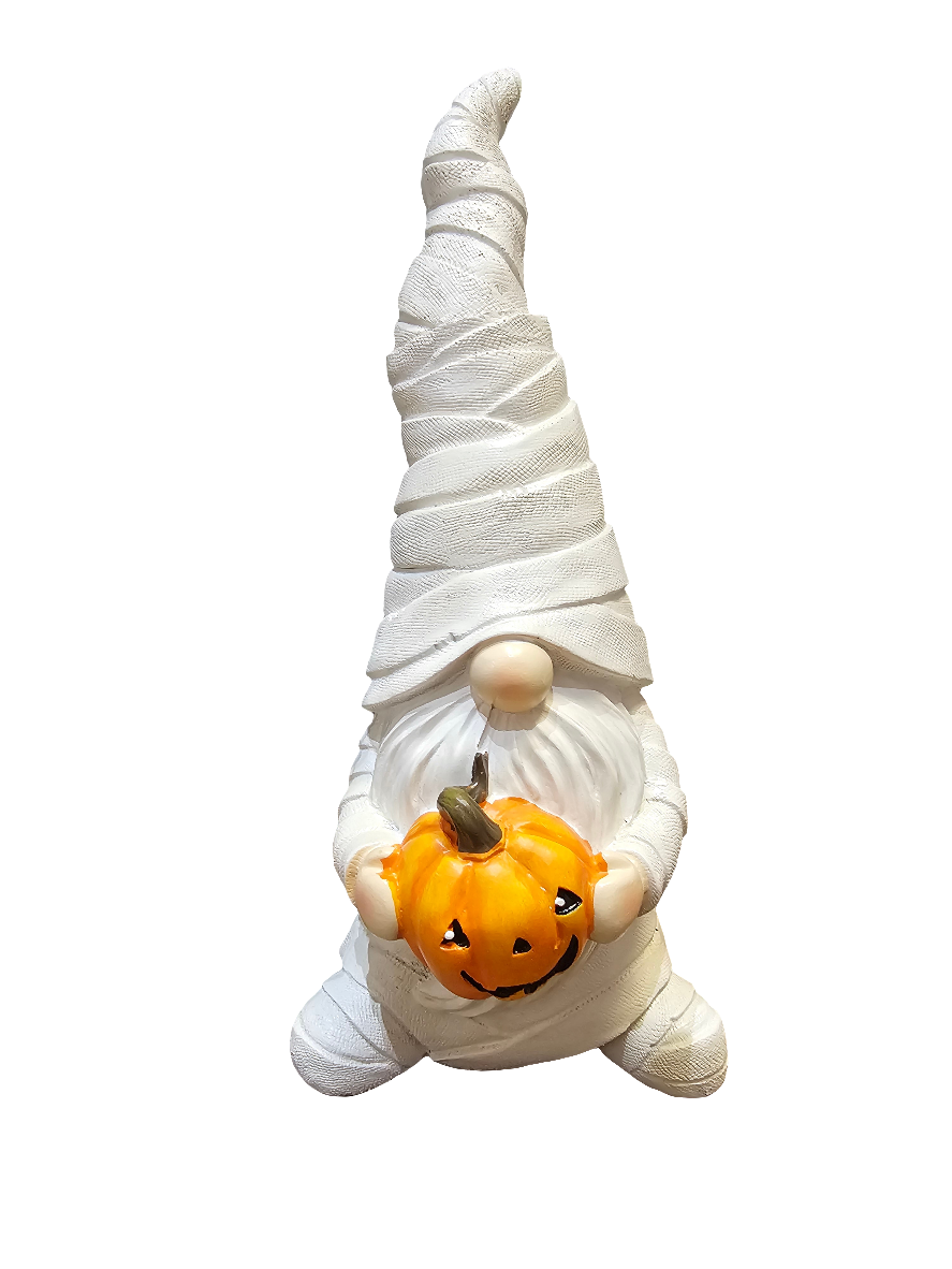 Mummified Gonk statue with cute Pumpkin