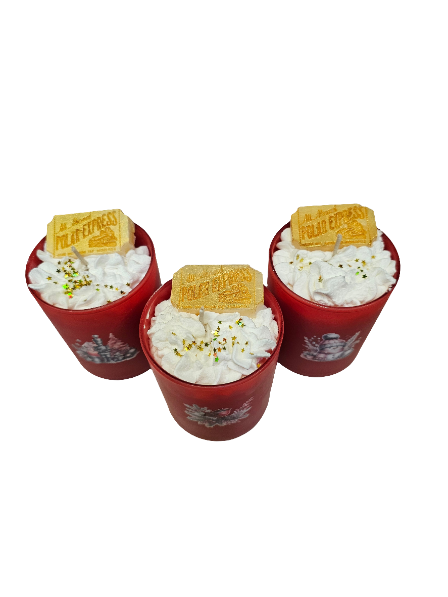 Cranberry Sparkler Christmas Candle with Whipped Topping