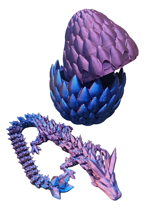 3D Printed Dragon egg and dragon