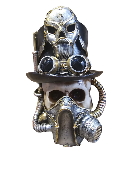 Steampunk Style Skull with Gas Mask and Top Hat