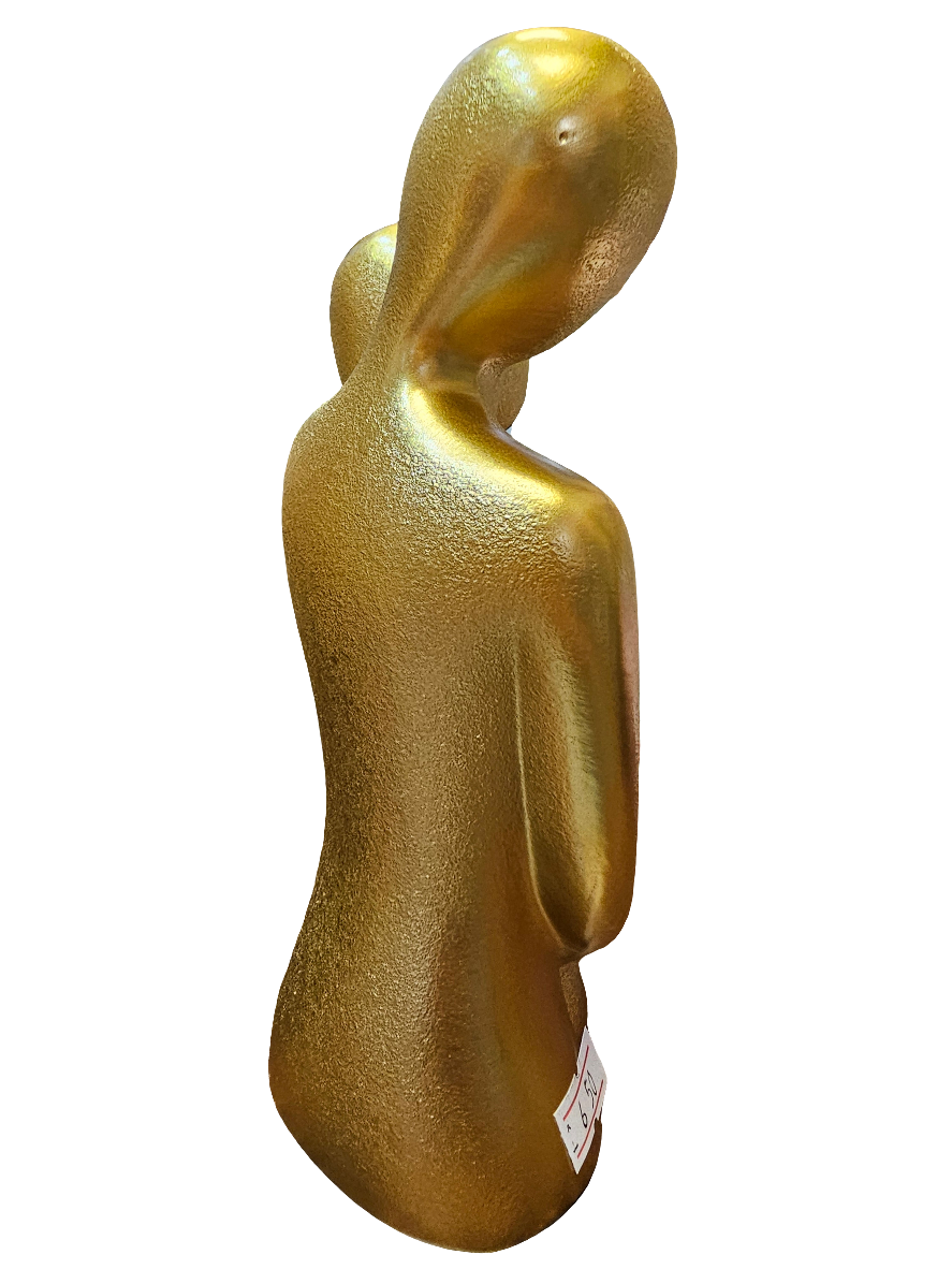 Gold Couple Embrace Statue