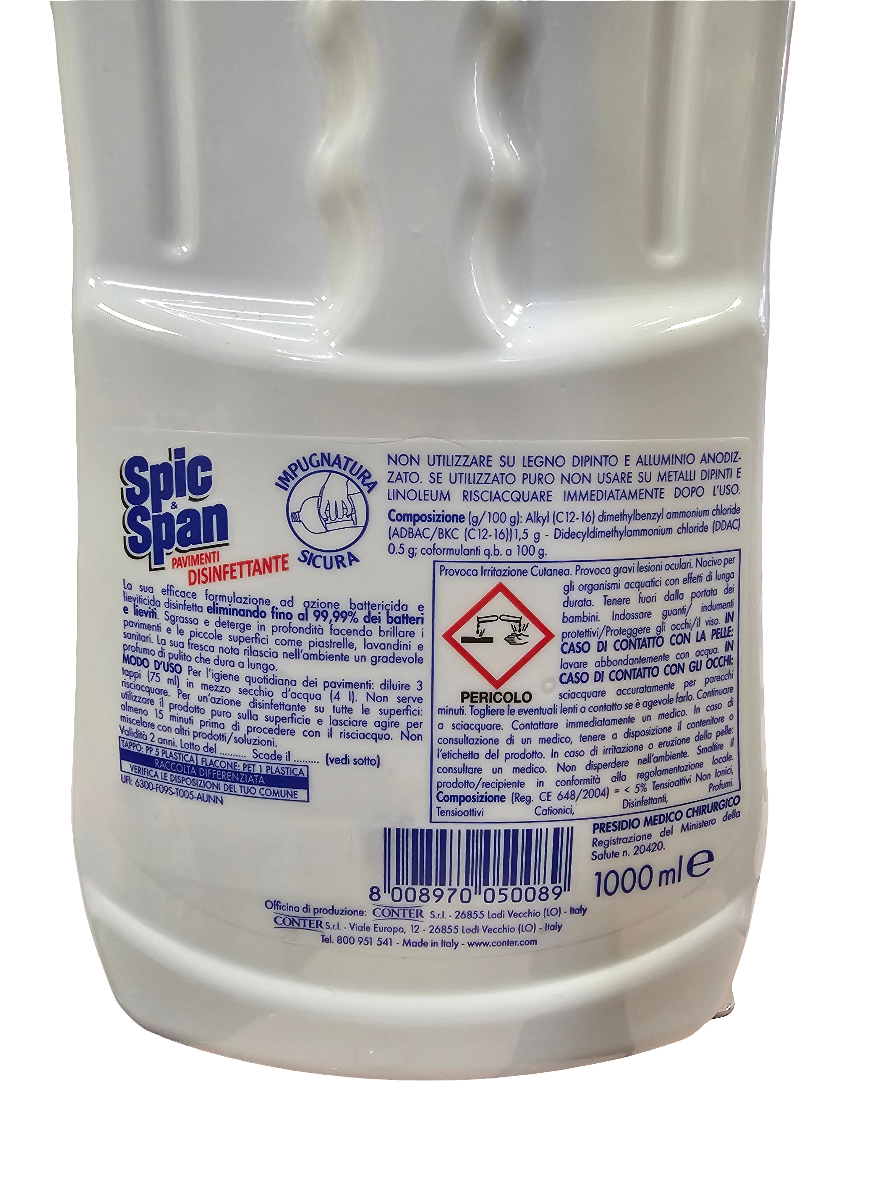 Spic & Span Pavimenti Disinfettante (Disinfecting Floor Cleaner) 1000ml