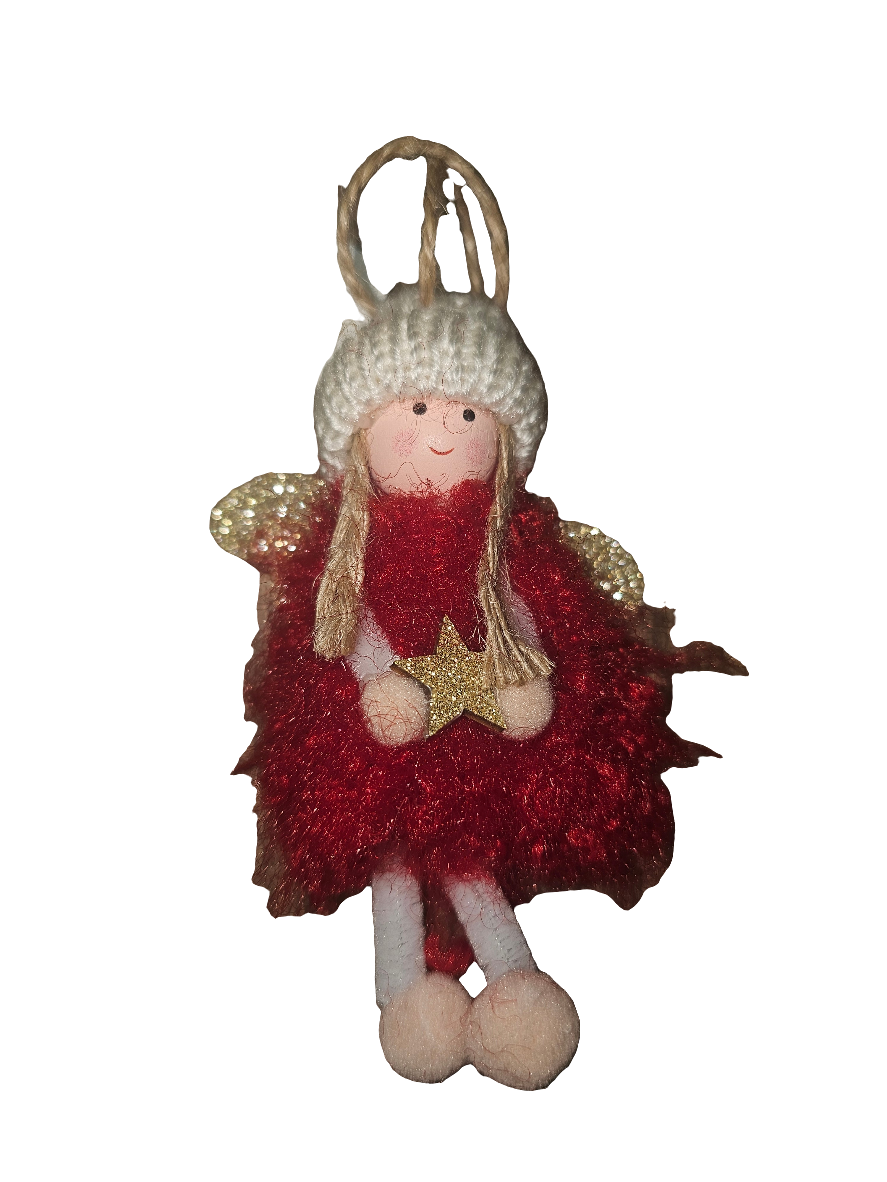 Cosy Christmas Hanging Angel holding Star