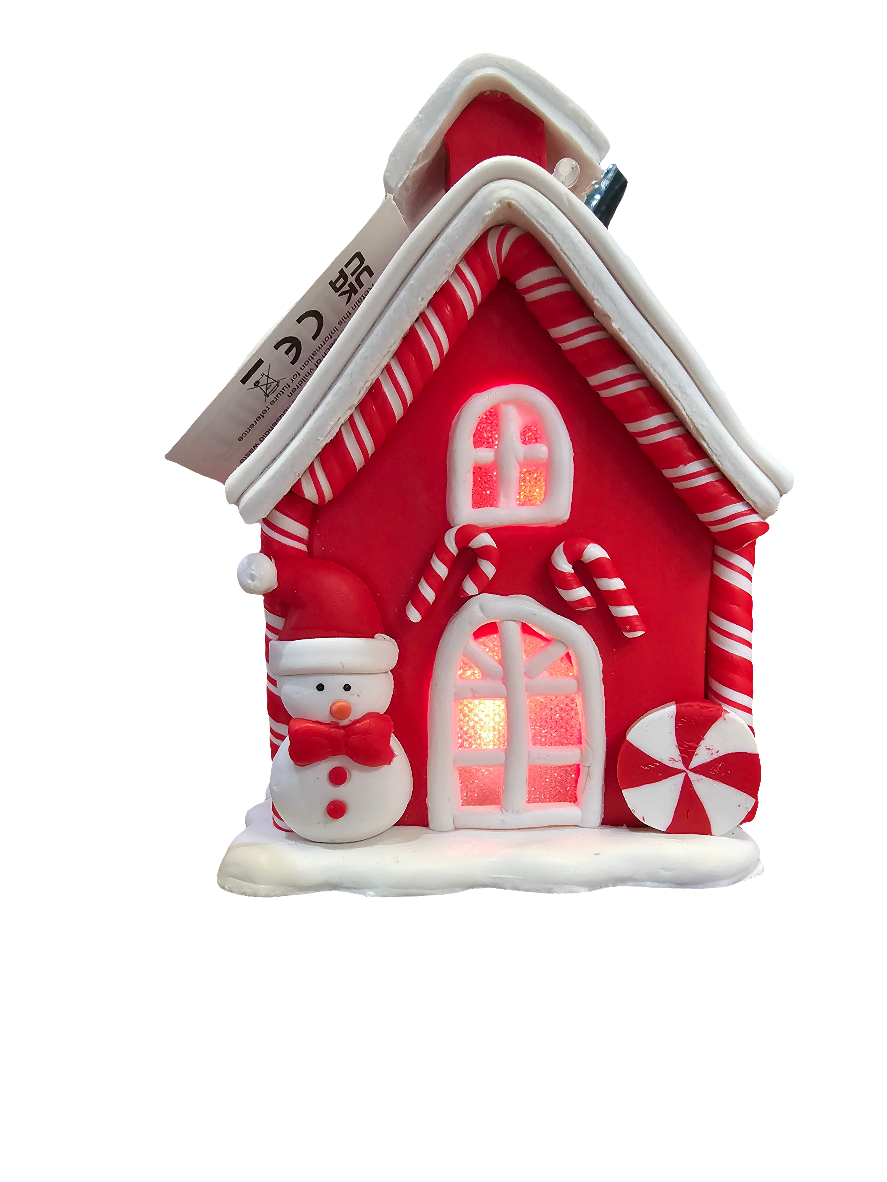 Christmas Cookie LED Candy House with snowman Ornament