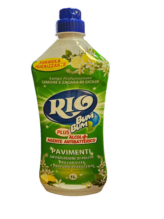 Rio Bum Bum Plus Pavimenti Limone e Zagara di Sicilia, floor cleaner with a lemon and Sicilian orange blossom scent 1000ml