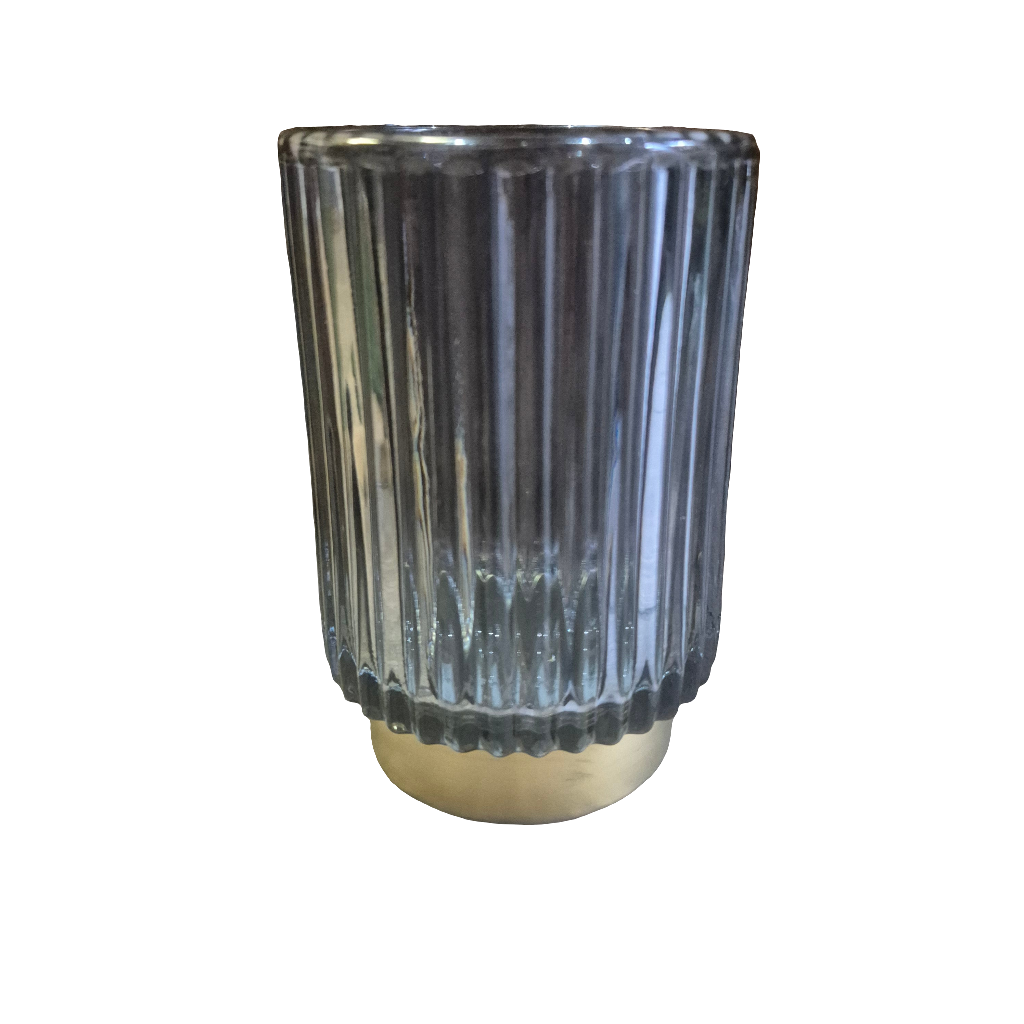 Ridged Glass Tealight Holders - 3 colours
