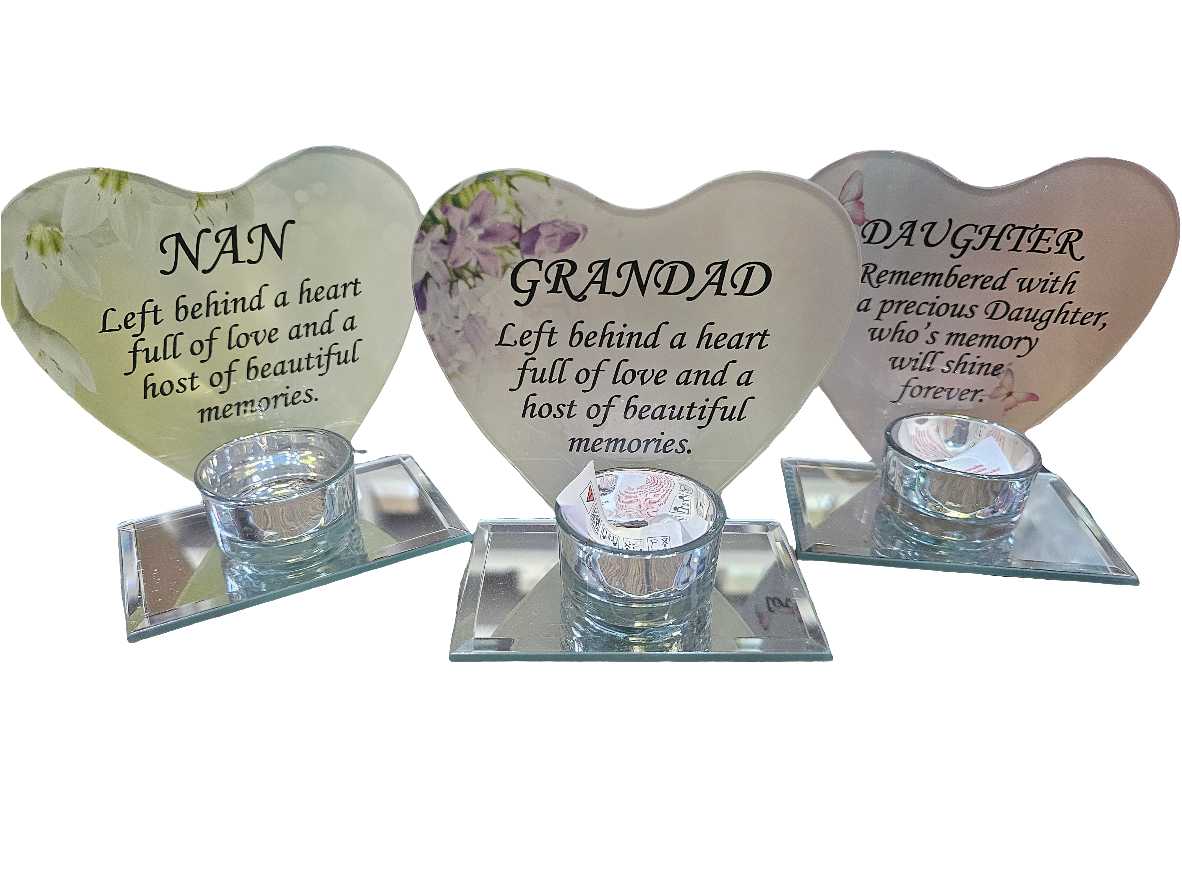 Memorial Heart Shaped Tealight Holders