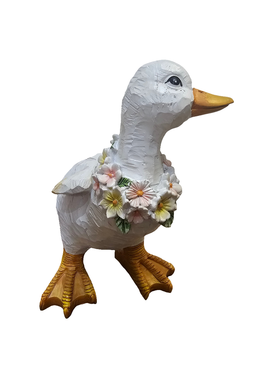 Garden Garland Posing Duck Statue