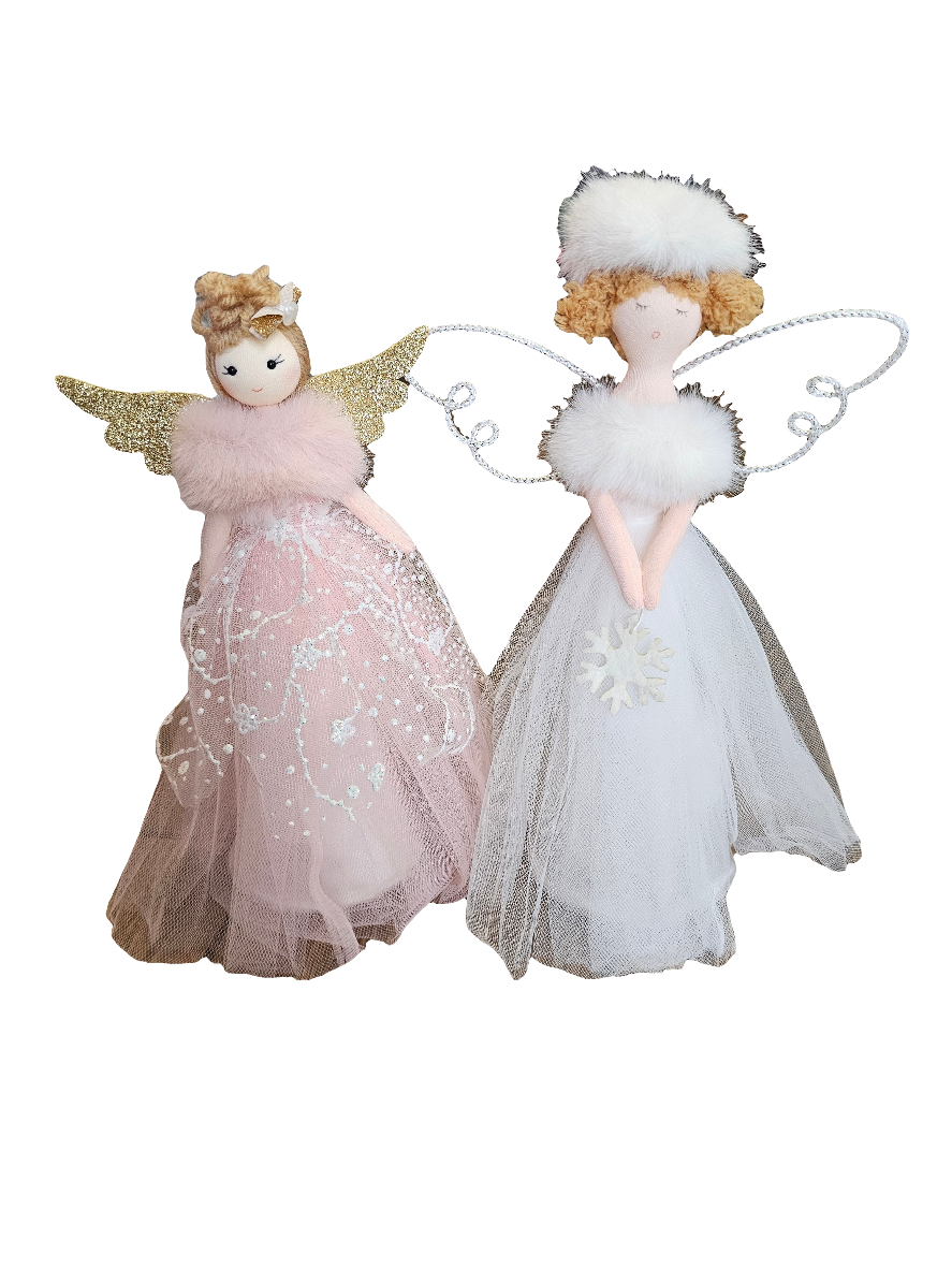 Joyful Fairy Tree Topper in White or Pink
