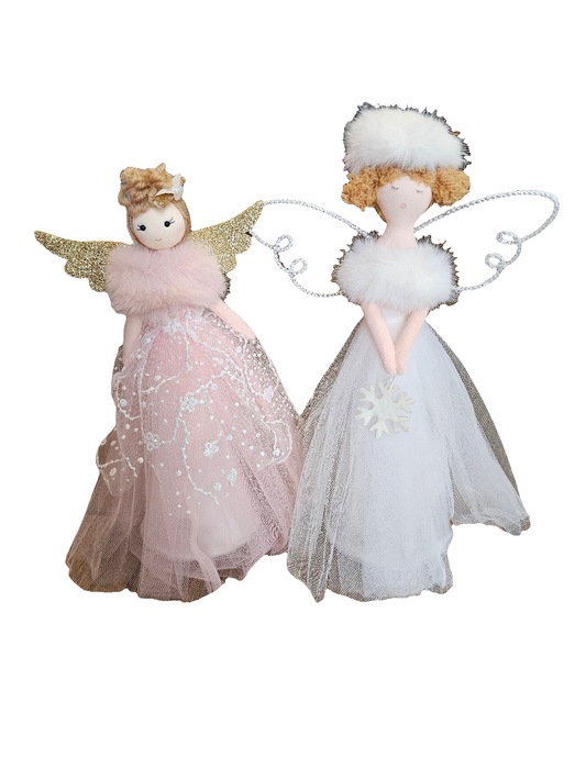 Joyful Fairy Tree Topper in White or Pink