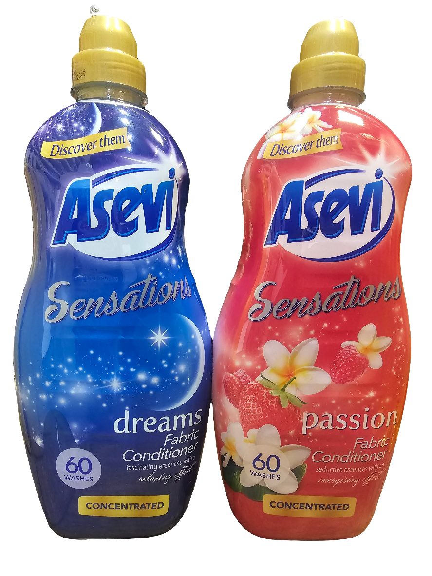 Asevi Sensations concentrated fabric softeners in "Dreams" and "Passion"