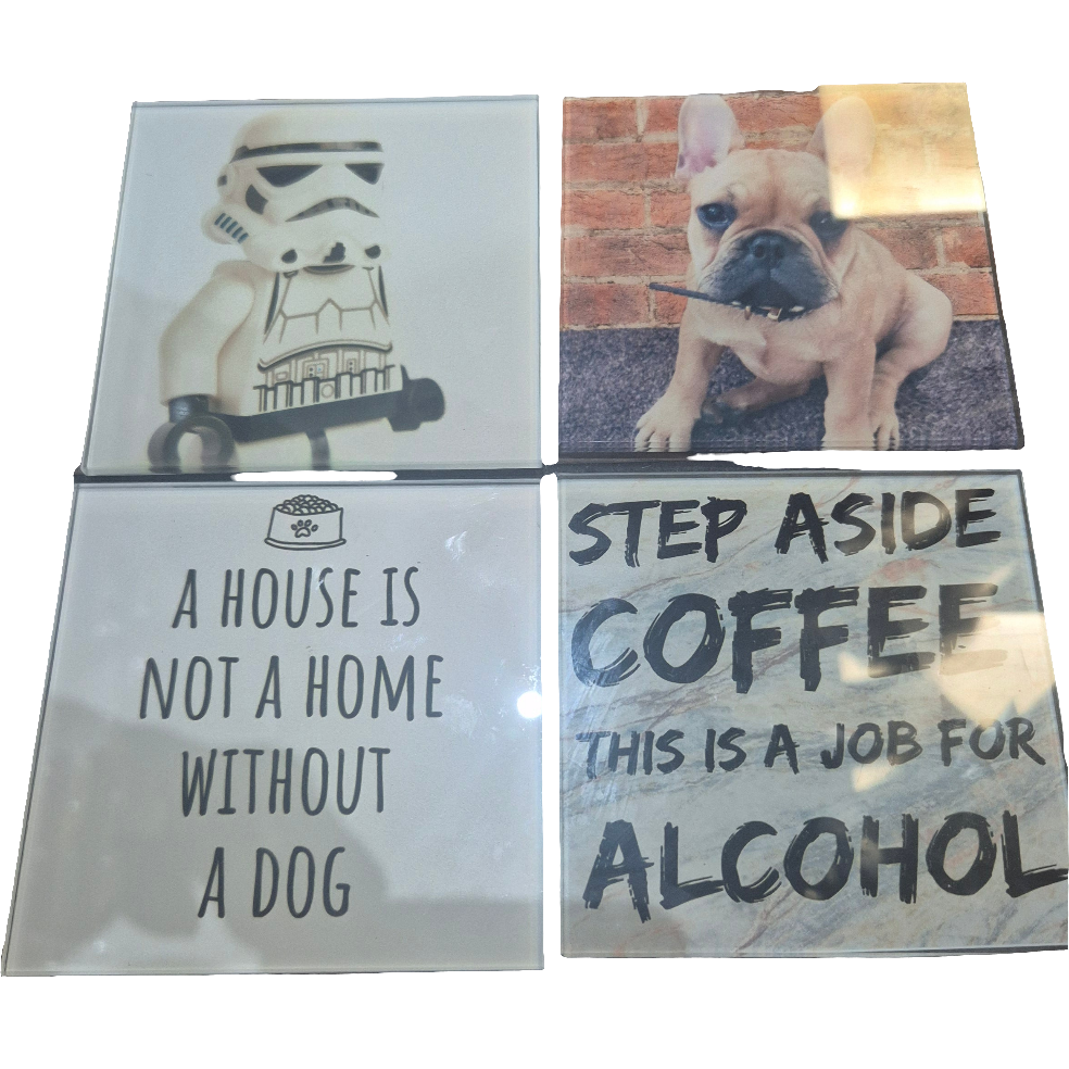 Square Glass Coasters various designs