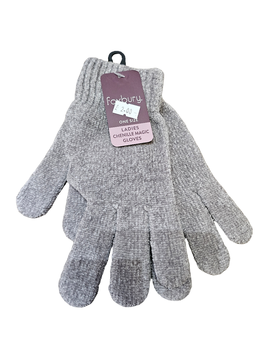 Ladies Chenille Winter Gloves - Soft and Cozy