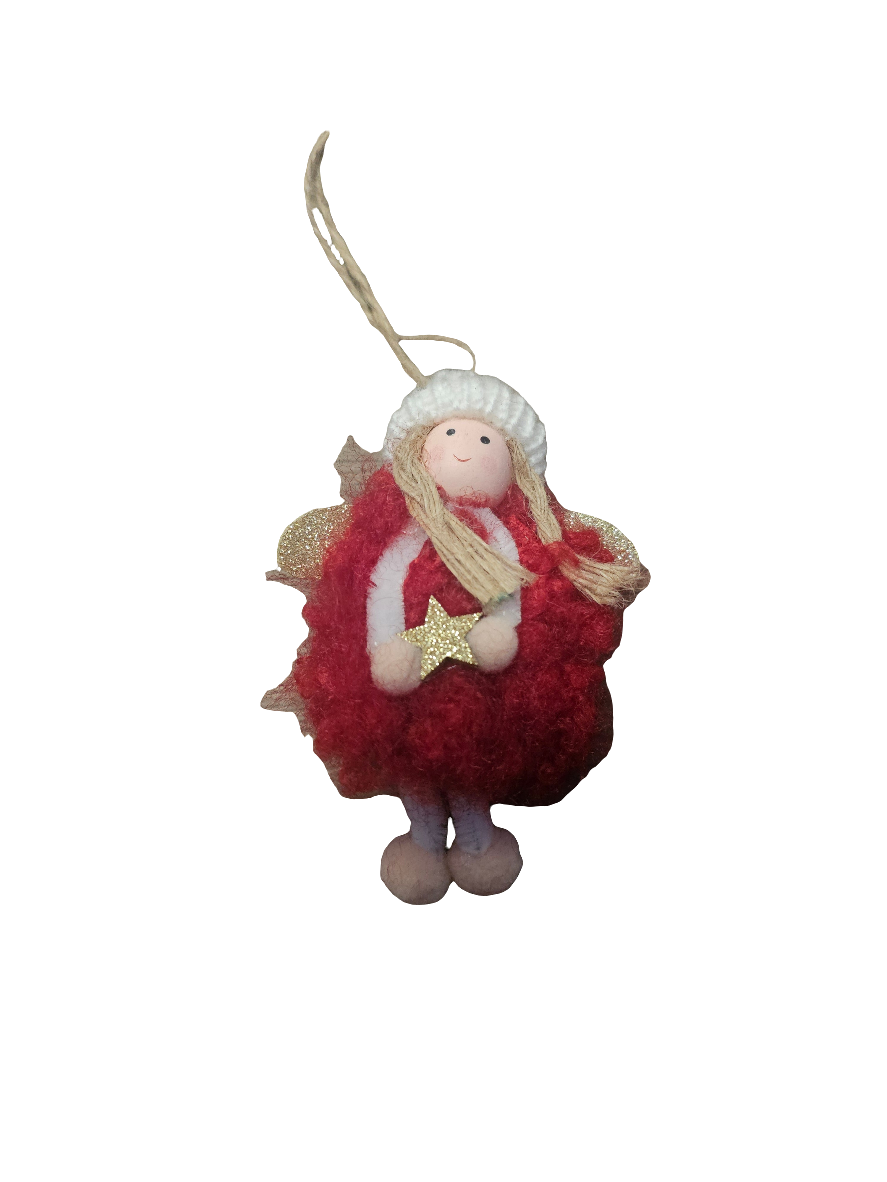 Cosy Christmas Hanging Angel holding Star