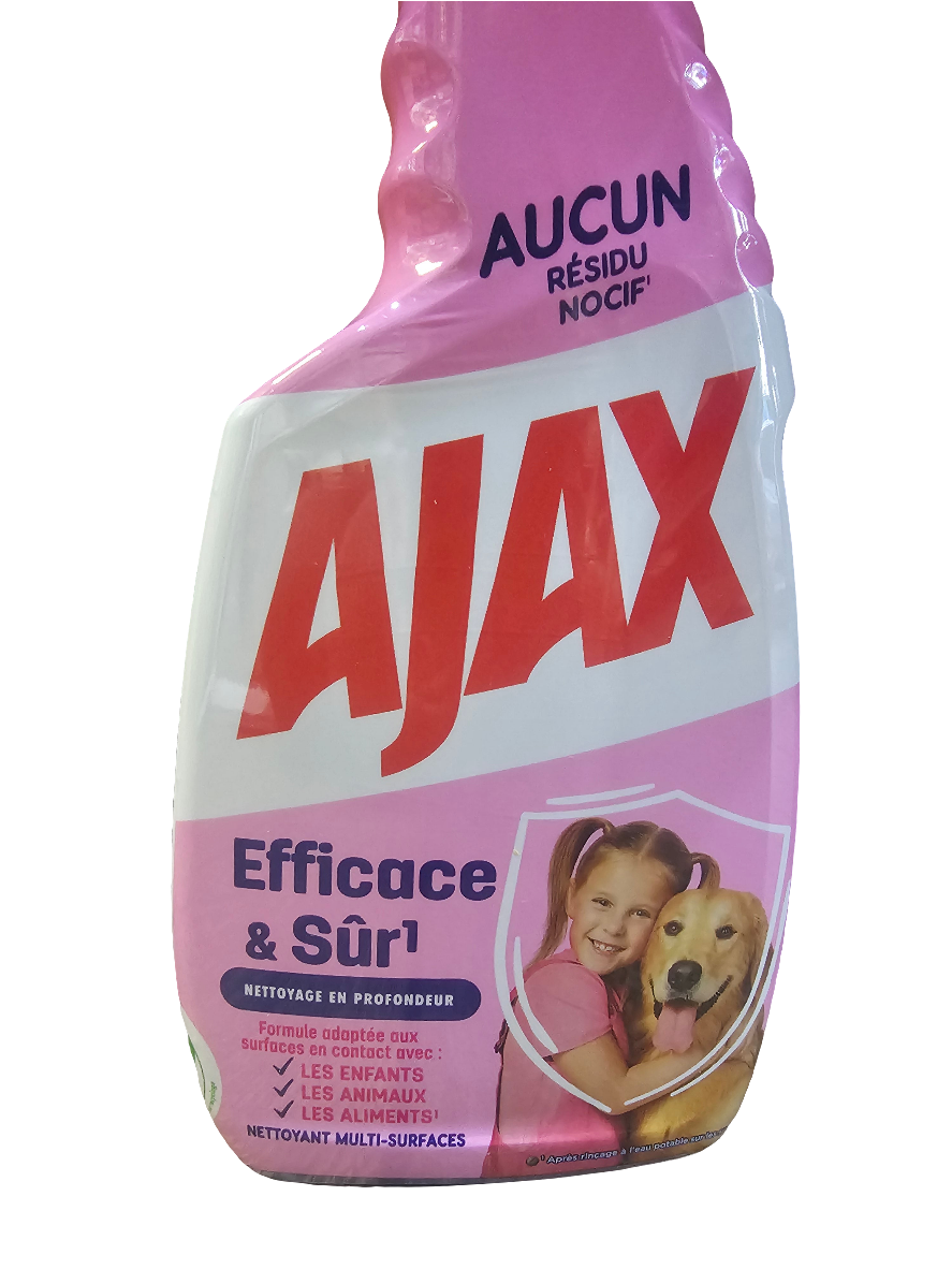 Ajax Efficace & Sûr Multi-Surface Cleaning Spray, also known as Ajax Strong & Safe