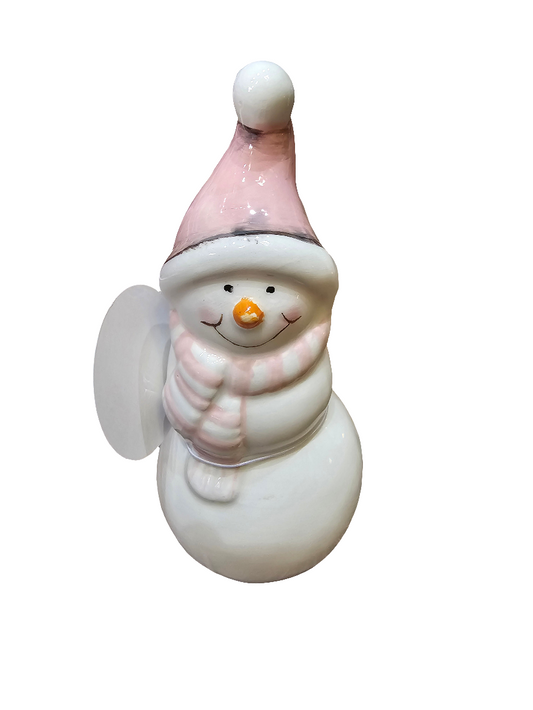 Pastel Pink Tall Snowman
