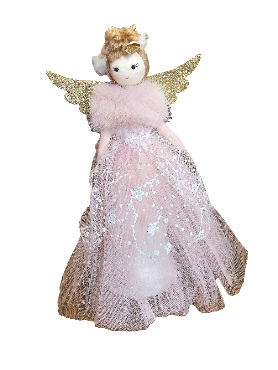 Joyful Fairy Tree Topper in White or Pink