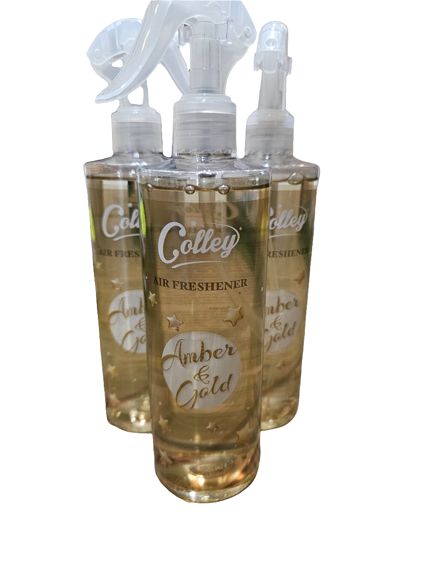 Colley Air Freshener Spray in the "Amber & Gold" scent