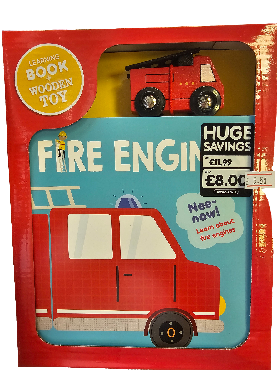 Fire Engine Learning Book and Wooden Toy