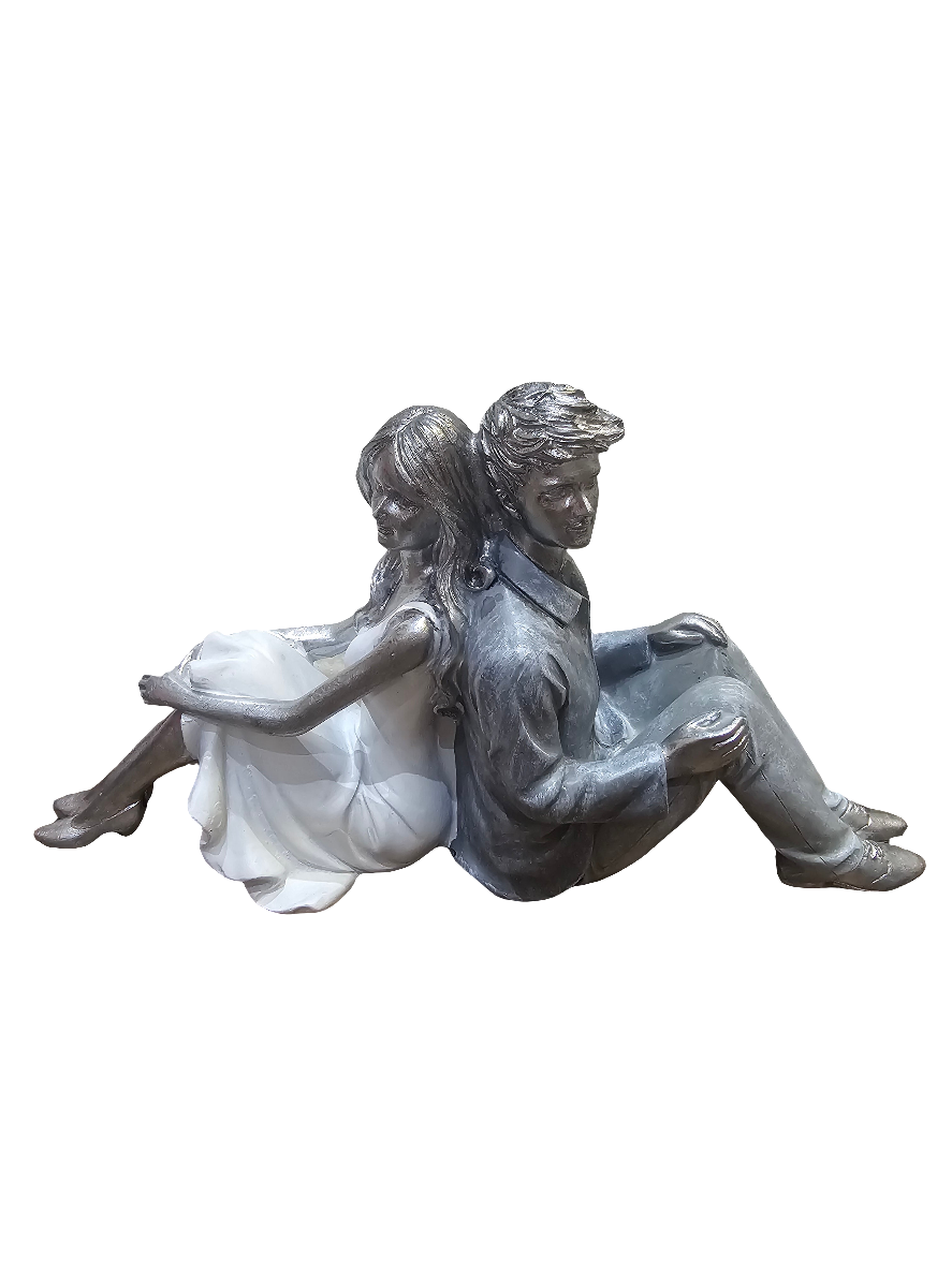 Moonlight Couple Sitting Back to Back