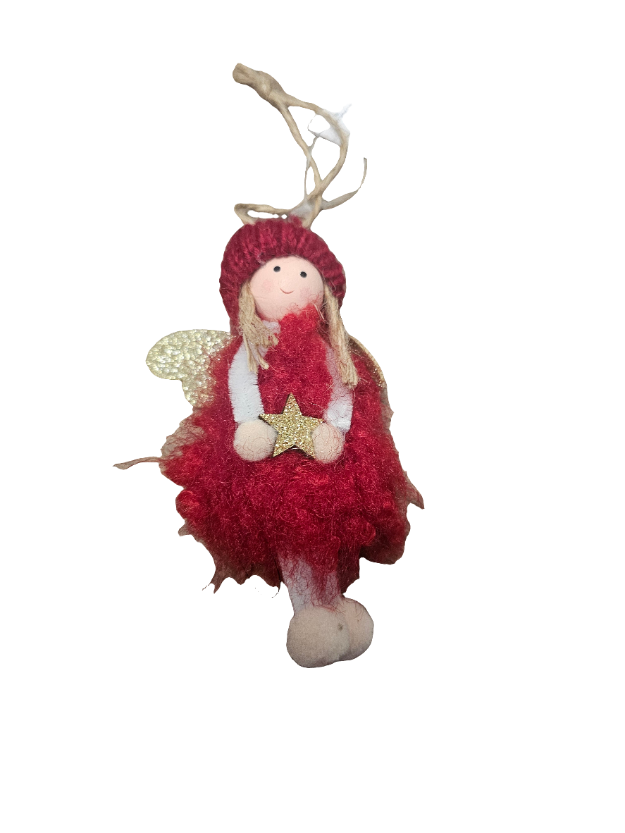 Cosy Christmas Hanging Angel holding Star