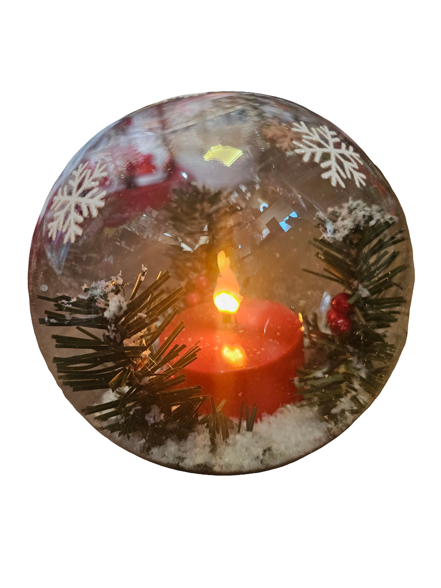 Frosty Christmas LED Candle Ball 2 Sizes