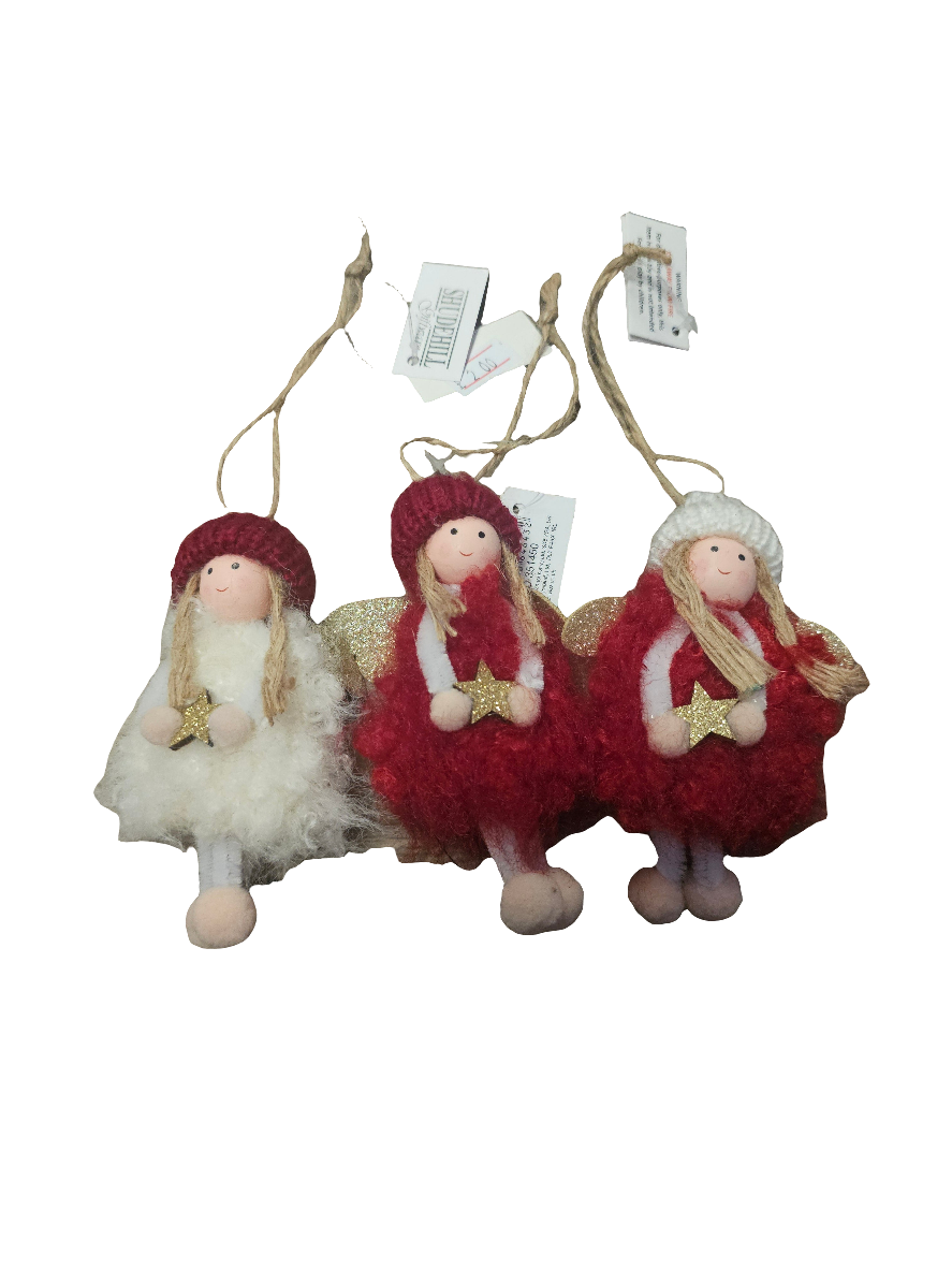 Cosy Christmas Hanging Angel holding Star