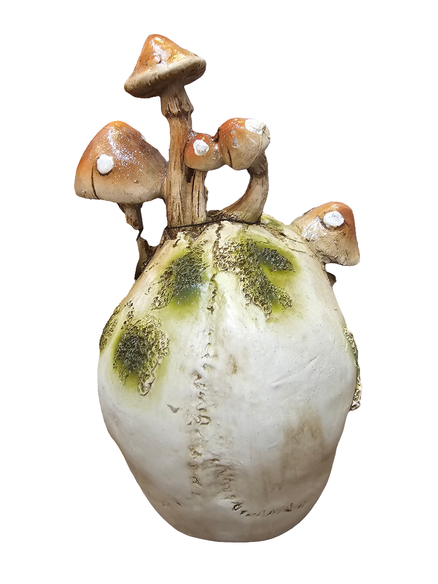 Hallows eve Skull growing Mushrooms