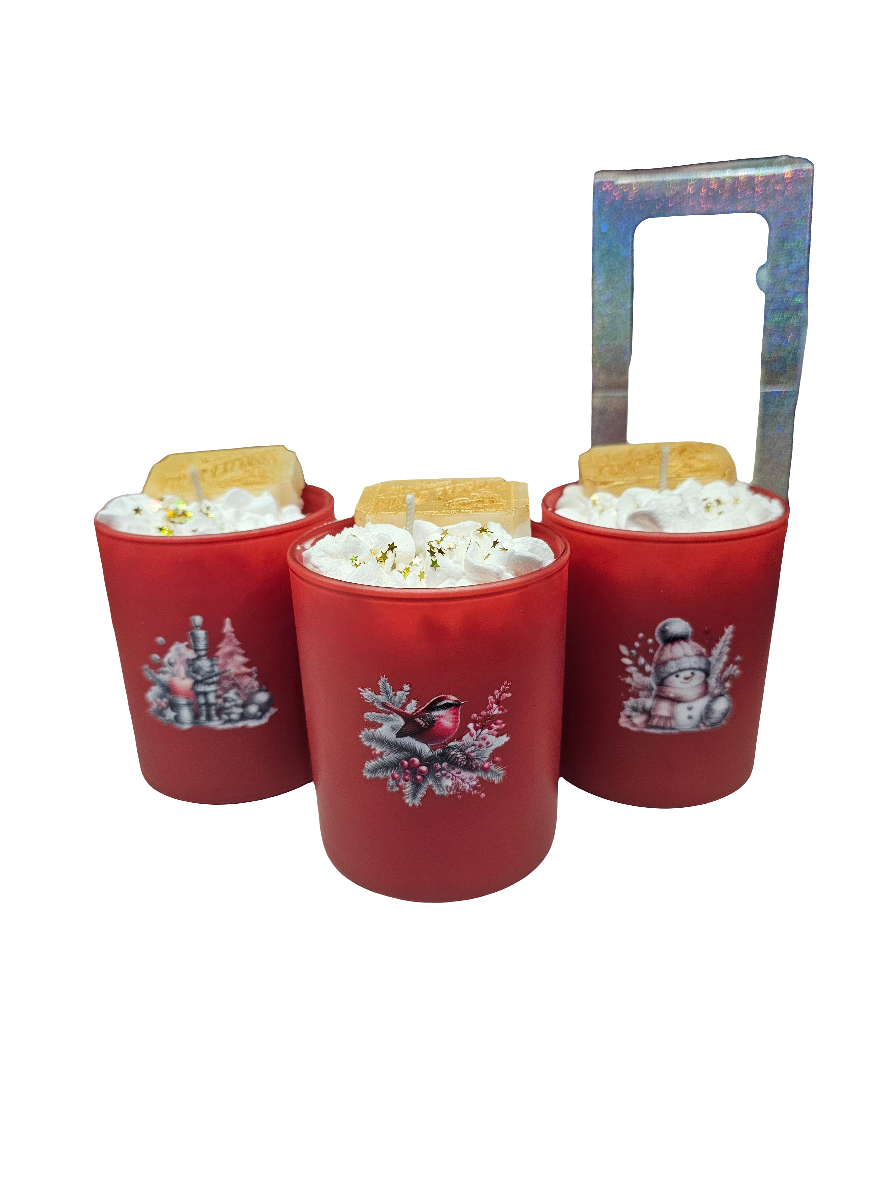 Cranberry Sparkler Christmas Candle with Whipped Topping