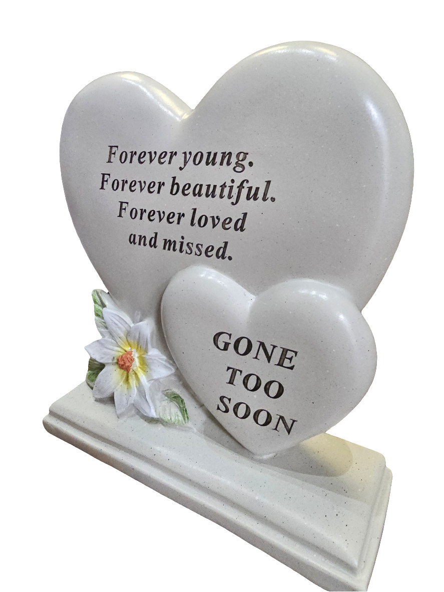 Forever Young, Gone Too Soon Double Heart Plaque