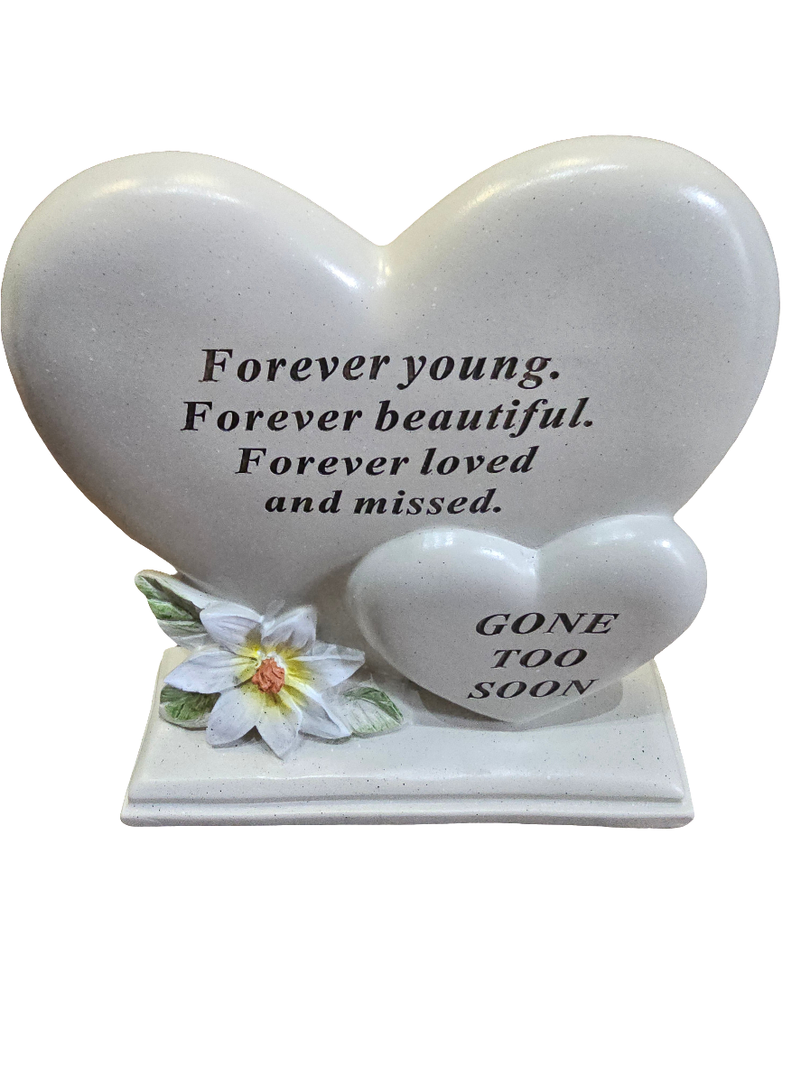 Forever Young, Gone Too Soon Double Heart Plaque