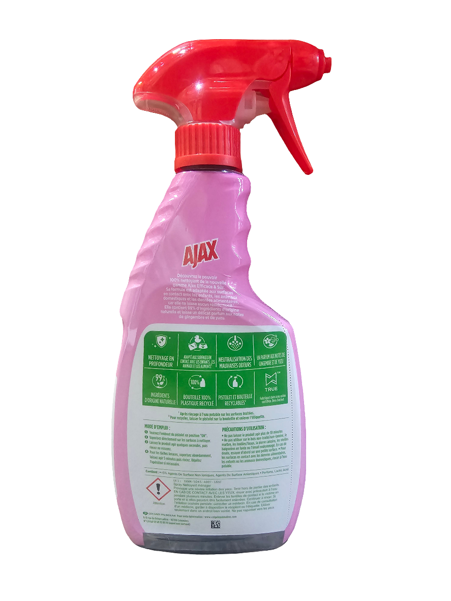 Ajax Efficace & Sûr Multi-Surface Cleaning Spray, also known as Ajax Strong & Safe