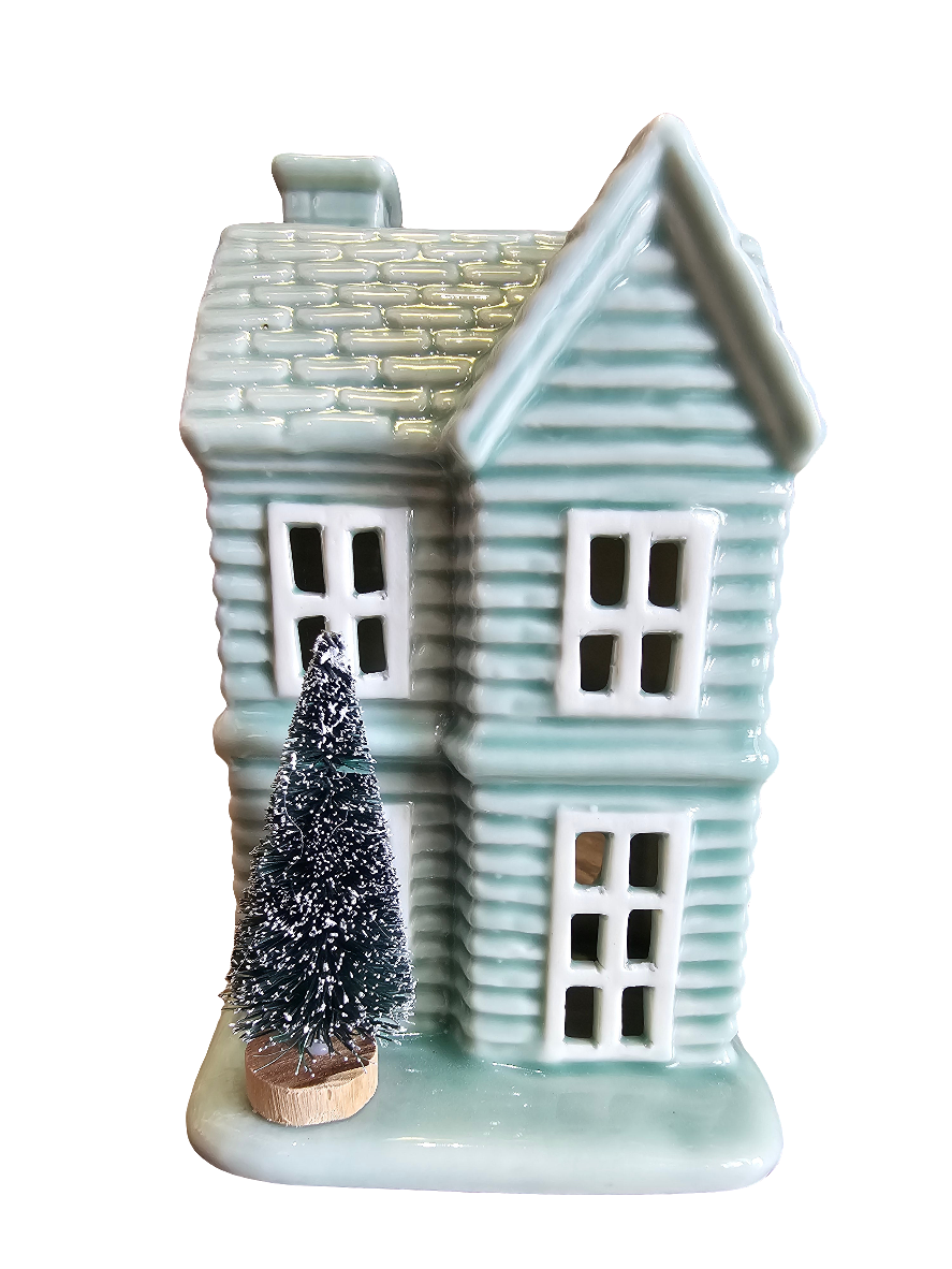 Festive Sage Tealight House