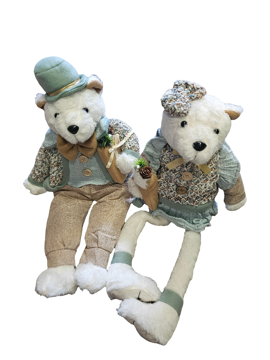 Plush Polar Bear With hanging legs, 2 designs to choose